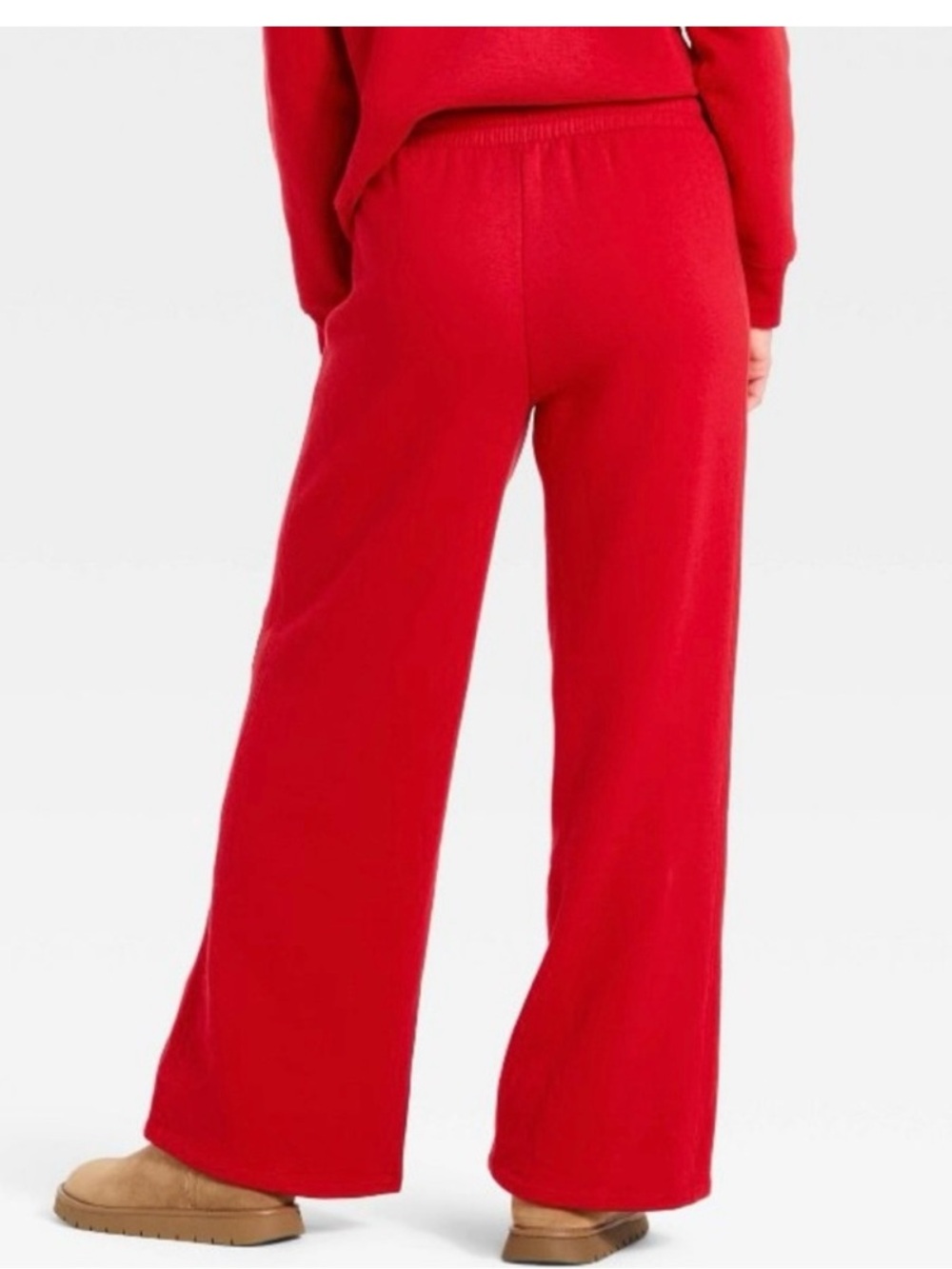 Universal Thread Wide-Leg Red Knit Drawstring Pants M - Picture 2 of 5